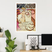 Poster Alphonse Mucha. Salon Des Cent, 1897 (Bureau à domicile)