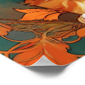 Poster Alphonse Mucha Style Chat orange (Coin)