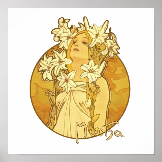 Poster Alphonse Mucha - The Flowers (Devant)