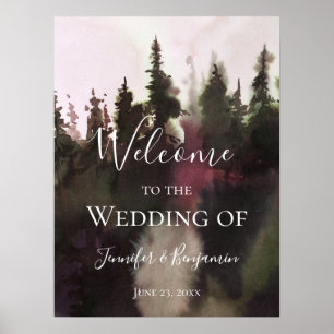Poster Alpine Mountain Bienvenue à notre Mariage  
