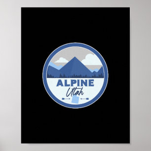 Poster Alpine Utah Ut Montagnes Dge Randonnée Souvenir