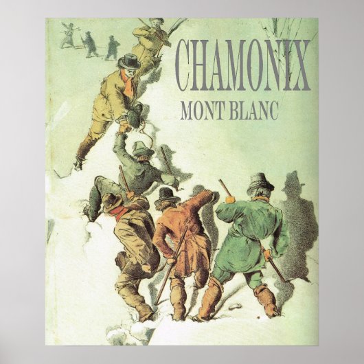 Poster Alpinisme vintage, Escalade Mt Blanc (Devant)