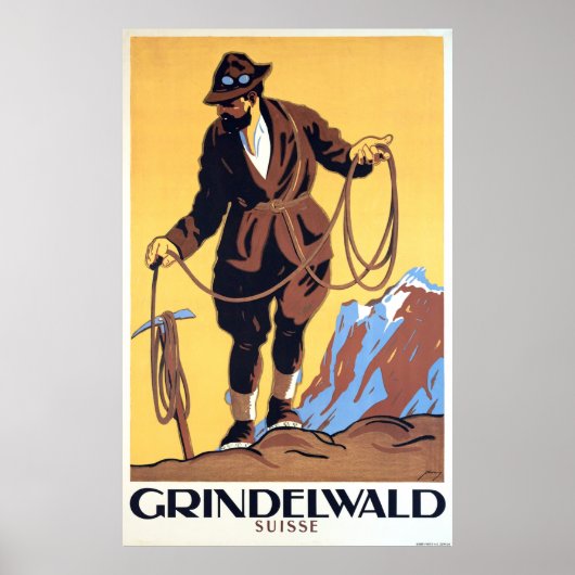 Poster Alpiniste à Grindelwald, Suisse (Devant)