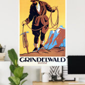 Poster Alpiniste en Grindelwald, Suisse (Bureau à domicile)