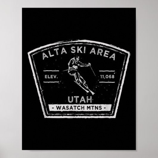 Poster Alta Utah Ski De Neige (Devant)