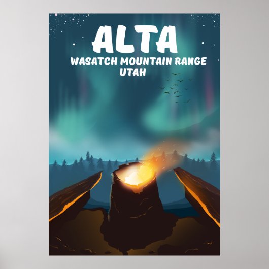 Poster Alta Wasatch Mountain Range Utah (Devant)
