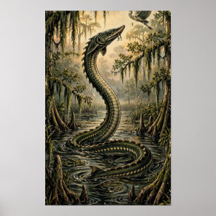 Poster Altamaha-ha Monstre de la rivière de Géorgie Légen