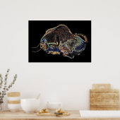 Poster Altamira Bison en Psychedelivision (Cuisine)