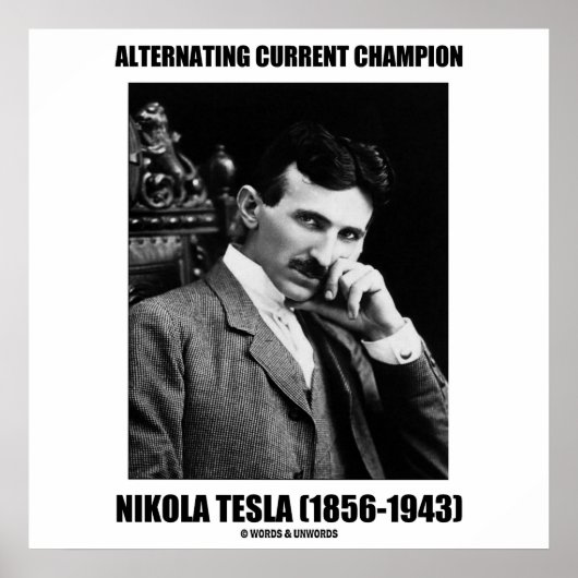Poster Alternating Current Champion Nikola Tesla (Devant)