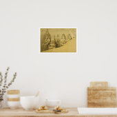 Poster Altitude avant du grand temple d'Aboo Simbel (Cuisine)