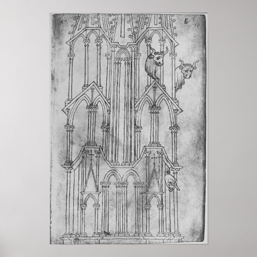 Poster Altitude de la tour de la cathédrale de Laon (Devant)