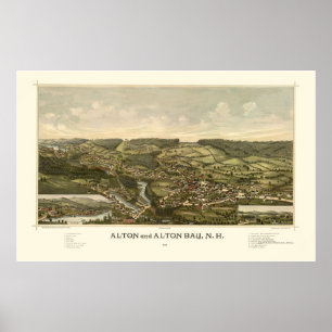 Poster Alton, carte panoramique de NH - 1888