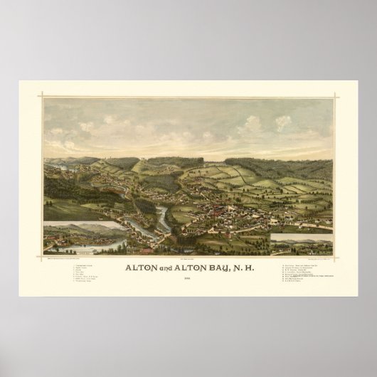 Poster Alton, NH Panoramic Map - 1888 (Devant)