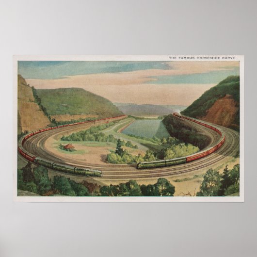 Poster Altoona, Pennsylvanie, Le fameux Horseshoe Curv (Devant)