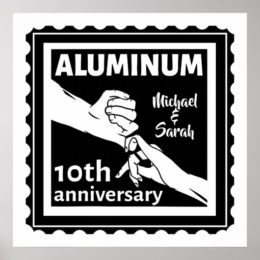 Poster ALUMINUM cadeau traditionnel 10e anniversaire mari (Devant)