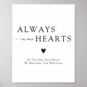 Poster Always In Our Hearts Wedding Remembrance Sign (Devant)