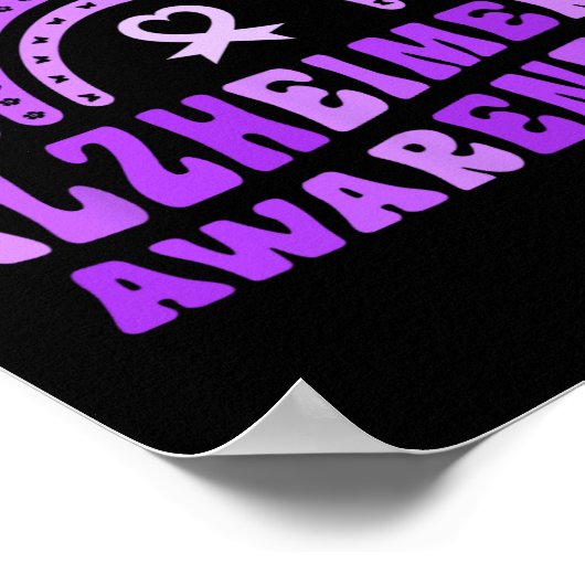 Poster Alzheimer et #39 ; s Sensibilisation mignon pourpr (Coin)