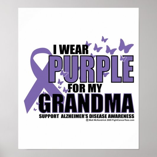 Poster Alzheimers Purple Pour GRANDMA (Devant)