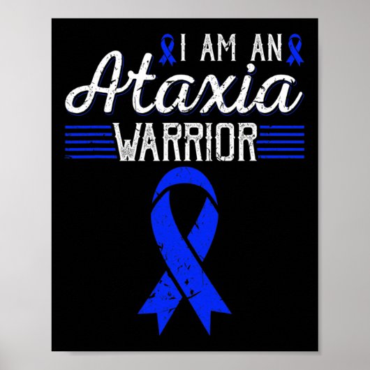 Poster Am An Ataxia Warrier Blue Ribbon Sensibilisation (Devant)