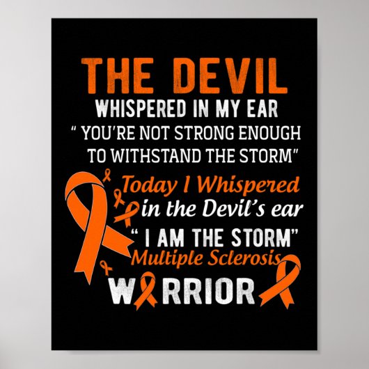 Poster Am The Storm Multiple Sclerosis Guerrier (Devant)