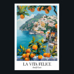 Poster Amalfi Coast Art Print Vibrant Citrus, Seaside<br><div class="desc">Amalfi Coast Art Print Vibrant Citrus,  Seaside Village - La Vita Felice 10

Vintage Poster,  Japanese Art,  Exhibition Poster,  Art Print,  Wall Decor,  Mid Century Modern,  Bauhaus Print,  Minimalist Wall Art,  Home Office Decor,  Housewarming Gift,  Gallery Wall Set,  Retro Wall Art,  Botanical Print</div>