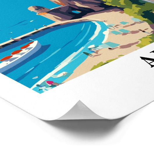 Poster Amalfi Coast Italie Voyage Retro (Coin)