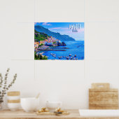 Poster Amalfi Coast Italie Voyage Retro (Cuisine)