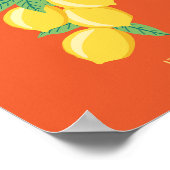 Poster Amalfi Coast, Italy, Travel Art, Retro, Orange (Coin)