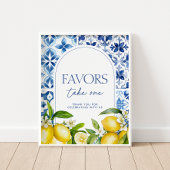 Poster Amalfi Coast Lemon Baby Shower Favors Sign