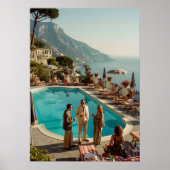 Poster Amalfi Coast Poolside Paradise – Mediterranean Sum (Devant)