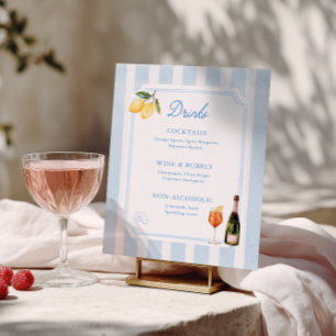 Poster Amalfi Douce Vie Boissons de Mariage Italie