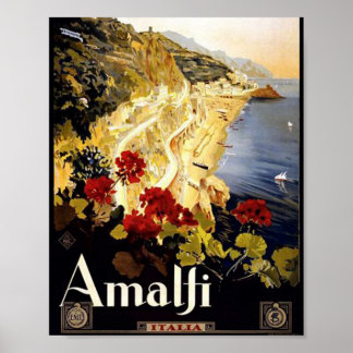 Poster Amalfi Italia Travel