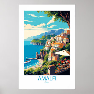 Poster Amalfi Italie célèbres lieux de voyage