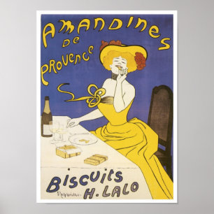 Poster Amandines de Provence Biscuits H. Lalo Vintage Ad