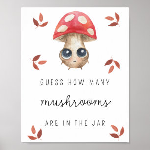 Poster Amanite tue-mouches - Combien de champignons jeu d
