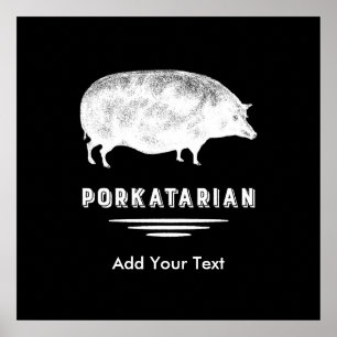 Poster Amant antique Porkatarian de lard de porc drôle