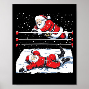 Poster Amant de Lutte de Père Noël Lutteur Noël Xmas Paja