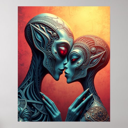 Poster Amants Aliens Sci-Fi (Devant)