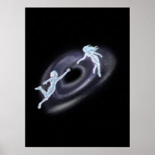 Poster Amants Cosmiques Éthérés Galaxie du Cœur