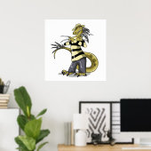 Poster Amargasaurus Pose Comme Freddy Krueger. (Bureau à domicile)