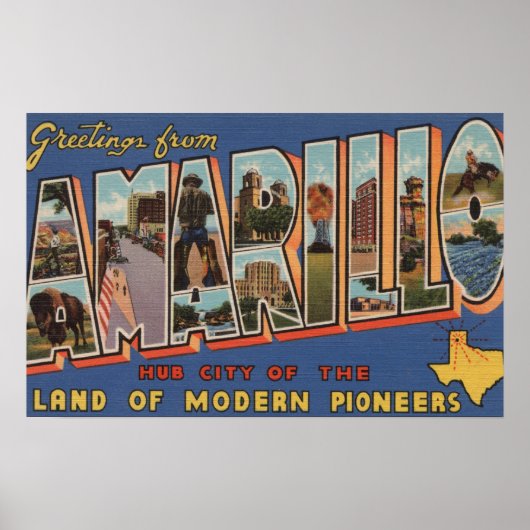 Poster Amarillo, Texas - Scènes de grandes lettres (Devant)