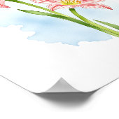 Poster Amaryllis Fleur Aquarelle (Coin)
