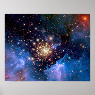 Poster Amas d'étoiles NGC 3603 - Photo de la NASA Hubble