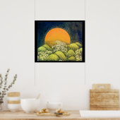 Poster AMATERASU, DÉESSE DU SOLEIL, jaune vert noir (Cuisine)