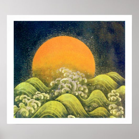 Poster AMATÉRASU, GODDESS SOLEIL, jaune vert noir blanc (Devant)