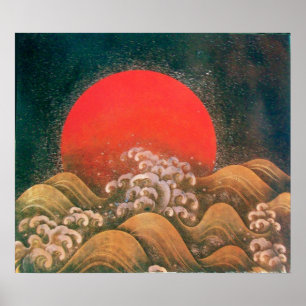 Poster AMATÉRASU, GODDESS SOLEIL, noir rouge