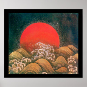 Poster AMATÉRASU, GODDESS SOLEIL, noir rouge