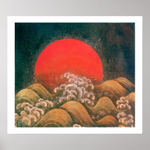 Poster AMATERASU, GODDESS SOLEIL, noir rouge blanc