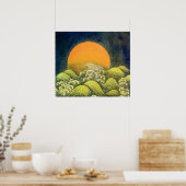 Poster AMATÉRASU, GODDESS SOLEIL, vert jaune noir (Cuisine)