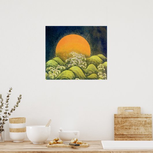Poster AMATÉRASU, GODDESS SOLEIL, vert jaune noir (Cuisine)
